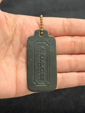 2.25" Vintage Coach Leather Key Fob Keychain Hangtag